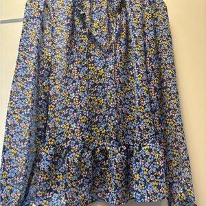 GAP Blue and Yellow Floral Blouse